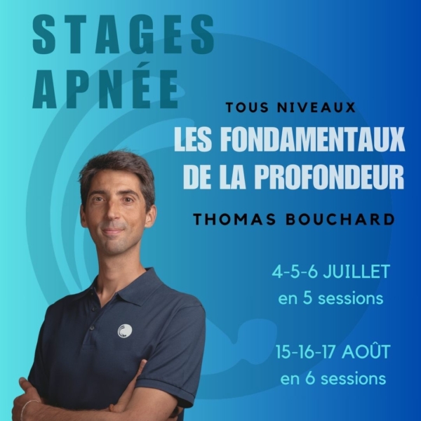 Stage apnée été 2025 avec Thomas Bouchard- BLUENERY ACADEMY.